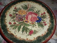 Hübscher Alter großer Wandteller*Keramik**Steinzeug*Blumenmotiv*signiert