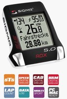 Fahrradcomputer Sigma Rox 5.0 05170 Puls + Trittfrequenz + Temperatur + kabellos