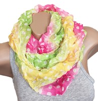 SOMMER FRÜHLING SEIDE LOOP SILK DESIGN SCHAL SCHLAUCH RUNDSCHAL CRASH PINK GRÜN