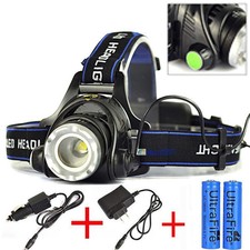 ZOOM 5000LM XM-L XML T6 LED Headlamp Headlight Lamp Light Charger Battery