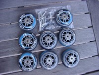 Neu 8 Stück Komplettset Inliner-Rollen 84mm Speed ABEC 7 Kugellager 80A  Blau