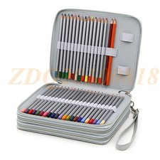 Colored Pencil Comestic Pu Leather Holder Wrap Case Stationery-grey 120 Slot