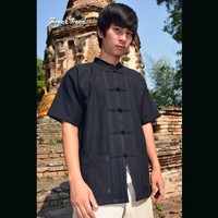 Kung Fu / Tai Chi / Yoga / Meditation Hemd aus 100% Baumwolle Schwarz 20701