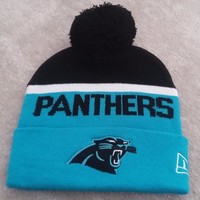 NFL Beanie Wollmütze mit Bommel Carolina Panthers