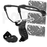 POWER Steinschleuder m MAGAZIN + G + 300 Kug + 50 GRATIS Sportschleuder Zwille