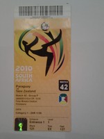 Sammler Ticket Fussball WM 2010 Spiel 42 Paraguay - Neuseeland 
