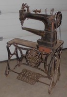 dürkopp schuster sattler leder näh maschine alt antik nähmaschine top deko tisch