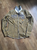 Damen Bluse, SOCCX, Gr. 40/L, Gelb/blau Kariert, Neuwertig, Top