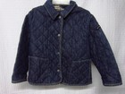 Toddler Girls Burberry Quilted 100% Cotton Denim Jacket Plaid Lining Sz 3T EUC