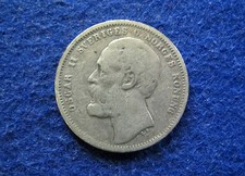 1875 Sweden Silver 1 Krona - Nice Circulated - Free U S Shipping