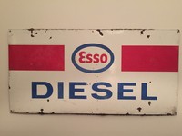1,8 Meter Vintage Esso Tankstelle Shell Aral Castrol Emaille Schild Sammlerstück
