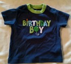 Carters Boys 1st or 2nd "Birthday Boy" Short Sleeve T Shirt blue Size 18 m LNC