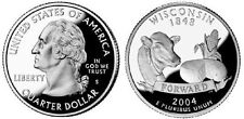 2 Coins = 2004 Wisconsin Silver Proof 25c Cameo Dairy Cow Cheese Quarters sh4