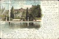 Litho Potsdam Brandenburg, Schloß Sanssouci mit Fontäne - 1288730