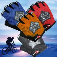 Sport Fahrrad Handschuhe Gel Halb Finger Fingerlos Radfahren Wandern Halbhand