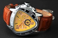 JARAGAR Herrenuhr TRIANGLE Leder Armband  Uhr  NEU braun automatik mit Box