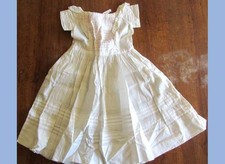 antique Baby/Toddler Hand Made Dress needlework Christening doll clothes