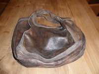 Silvio Tossi Beuteltasche Leder braun mit Glanz TOP ZUSTAND