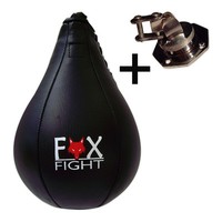 FOX-FIGHT Speedball Boxbirne Schlagbirne Punchingball  Echtes Leder + Swivel