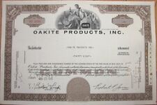 1970 Stock Certificate: 'Oakite Products, Incorporated'