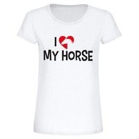 T-Shirt "I love my horse" für Frauen - diverse Farben - Pferdeliebhaber
