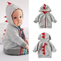 Toddler Infant Kids Baby Boys Animal Zipper Jacket Coat Hoodie Hooded Outwear