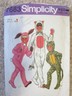 1976 Simplicity Sewing Pattern 7683 Child Bunny Cat COSTUMES w/ Zippers Sz 6
