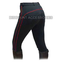 REITEN DAMEN WEICH DEHNBAR REITHOSEN/REITHOSEN REITHOSE SCHWARZ MIT ROT PASPEL