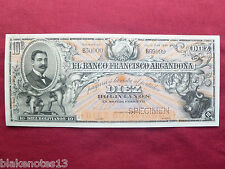 Bolivia Lot P-S143 1893 10 Bolivianos Specimen El Banco Francisco Argandona Unc