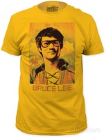 Bruce Lee - Sunglasses (Slim Fit) T-Shirt Gelb Neu Official Herren Mens Tee