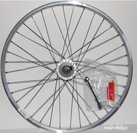 Laufrad 26 Zoll Alu Vorderrad  Felge silber Nabendynamo Shimano Schnellspanner
