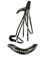 HKM_TRENSE_CAROLIN_LACK_HANNOV._STRASS_SCHWARZ_OD._BRAUN_ALLE_GRÖßEN_NEU_TOP!