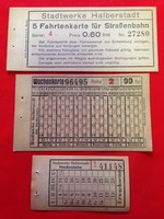 Alte Strassenbahnscheine Halberstadt Vorkrieg