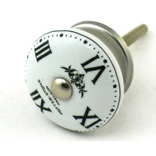 4 Clock Face Ceramic Knobs Watchface Cabinet Drawer Pulls Furniture Handle #K37