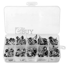 80 Fishing Rod Pole Guide Tip Top Ring Eye Repair Kit 10 Sizes Steel