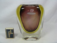 Beautiful coloured  Seguso Vetri d´Arte Murano glass Glas vase Italy 16 cm 