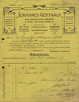 LEIPZIG, Rechnung 1902, Lager sämmtlicher Sattler- u Tapezierer-Artikel Gottwald