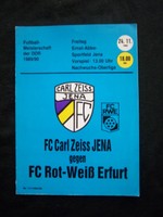 Orig.PRG   DDR Oberliga  1989/90   FC CARL ZEISS JENA - FC ROT WEISS ERFURT  !!