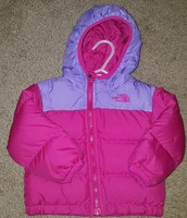 Girls Baby Infant North Face down NUPTSE puffy hooded 550 jacket 6-12 months EUC