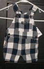 Oshkosh Infant Boys Shortall Navy & White Large Check Fabric sz 6mo. NWT 