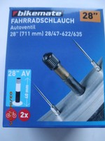 2er 28" Fahrrad-Schlauch Doppelpack mit Auto-Ventil 28"(711mm)28/47-622/635