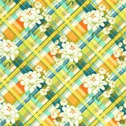 Michael Miller Sandi Henderson Meadow Sweet Peony Plaid Fabric in Limeade