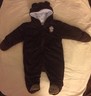 Infant Boys Carters One Piece Baby Brown Fleece Snowsuit Size 6 Months