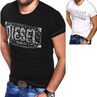 DIESEL Herren T-Shirt T-NUENTE Poloshirt Dunkelgrau/Weiß/Schwarz/Grau NEU