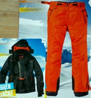 2tlg. HERREN SKIANZUG*Skijacke+Skihose*Snowboardanzug*Gr.48*schw/orange*NEU