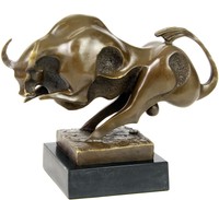 MODERN BRONZE CUBISM ART STIER SKULPTUR ca.36cm TAURUS TORO BULLE ABSTRACT BULL