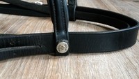} Zaumzeug Trense inkl. Zügel von GOLD MEDAL Warmblut Full schwarz grau {