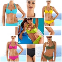 HEINE BIKINI Neckholder Bügel Softcups Umschlagslip Viele Farben & Größen Neu