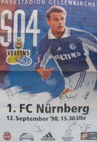 Schalke 04 Eintrittsplakat 1998 mit allen Originalautogrammen