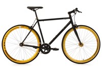 FIXIE FITNESSBIKE FIXED GEAR PEGADO SCHWARZ-GOLD RH 56 CM KS CYCLING 104R